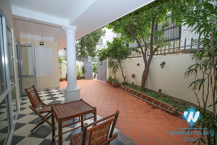 Gorgeous house with front yard and top terrace and lake view for rent in Tay Ho, Hanoi